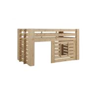 Vipack Lit compact en hauteur Oliver 90x200 bois massif naturel dès 4 ans Marron G