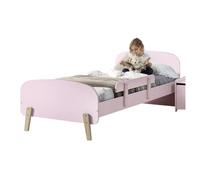 Kiddy – Lit 90x200 cm – Kiddy Rose – rambarde bois laqué rose, pieds pin clair