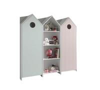 Vipack Casami Armoire 1 Porte Menthe + Armoire Ouverte + Armoire 1 Porte Rose