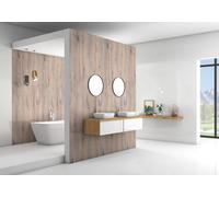 VIPANEL Panneau mural en alu-composite aspect bois coloris Chêne finition mat perlée - 100 x 255 cm - épaisseur 3mm