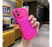 VIPAVA Coque de téléphone Wave avec Ventouse en Silicone Double Face et adhésif arrière pour iPhone 17, 16, 15, 14, 13, 12, 11 Pro Max Plus, Rose, pour iPhone 11