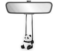 VIPbuy 100% Fait Main Ornement de Voiture en Bois Oscillant Panda - Mignonne Figurine Panda en Bois Taillé et Peint à la Main pour Ornement de Rétroviseur de Voiture Décor Cadeaux