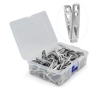 VIPbuy 60 pièces en Acier Inoxydable Pinces à Linge en métal vêtements Pinces Broches Clips avec boîte de Rangement pour vêtements Chaussette Alimentaire étanchéité Photos