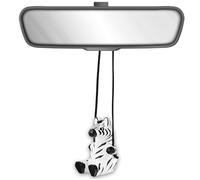 VIPbuy Décoration de voiture en bois 100 % fait main en forme de zèbre à suspendre - Figurine en bois sculpté et peint à la main pour miroir de voiture Accessoires de décoration Cadeaux