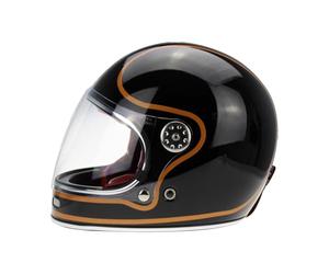 Viper F656 Full Face Motorcycle Motorbike Helmet ECE 22.06 Approved Vintage Motorbike Helmets for Adult Men and Women Touring Urban Bike Safety Wear Full Face Helmet (Black/Copper,S)