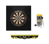 Viper Jeu de fléchettes Defender II avec Panneau de fléchettes en sisal et Pointe en Acier : Ensemble Premium (Dead on Dartboard, Defender II, Ligne de Lancer, Pot de 21 fléchettes)