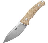 Viper NORDLYS Drop Point Stonewash N690Co, Micarta Canvas Naturel, Étui en Cuir VT4044CN