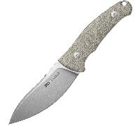 Viper NORDLYS Drop Point Stonewash N690Co, Micarta Canvas Vert, Étui en Cuir VT4044CG