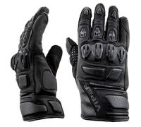 Viper Reactor Leather Motorcycle Gloves - CE Certified | Short Cuff, Double Stitched, Breathable, Full Finger Protection Armour with Adjustable Velcro Strap