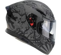 Viper RSV95 Motorcycle Full Face Helmets - ECE ACU Certified Unisex Adult Motorbike Helmet with Drop Down Sun Visor for Men and Women (Skull Grey,XL)