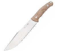 Viper Trail Clip Point Stonewash N690Co, Micarta Canvas Naturel, Étui en cuir VT4066CN