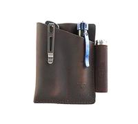 VIPERADE Fourreau en cuir PJ12 EDC pour outils multifonctions Leatherman Multitools - Sac de rangement main-façon avec 3 poches - Marron