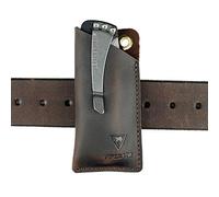 VIPERADE PJ11 Étui de Poche EDC en Cuir, étui en Cuir EDC Multi-Outils, Petit étui de Couteau Utilitaire en Cuir pour Couteau à Coups de Pied/Herbes renforcé, Mini Couteau, Lampe de Poche-Brun