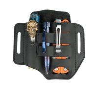 VIPERADE PJ13 Cuir EDC Fourreau Organisateur Tactique Multi Sac à Outils Lampe de Poche Porte-Stylo avec Boucle de Ceinture (Noir)