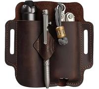 VIPERADE PJ19 Sac fourre-tout en cuir EDC avec porte-clés, boucle de ceinture, porte-stylo pour lampe de poche, outils de camping en plein air