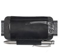 VIPERADE PJ33 Étui de Poche EDC en Cuir, étui en Cuir EDC Multi-Outils, Petit de Couteau Utilitaire en pour Couteau à Coups de Pied/Herbes renforcé, Lampe de Poche-Noir