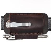 VIPERADE PJ33 Étui de Poche EDC en Cuir, étui en Cuir EDC Multi-Outils, Petit étui de Couteau Utilitaire en Cuir pour Couteau à Coups de Pied/Herbes renforcé, Mini Couteau, Lampe de Poche-Brun