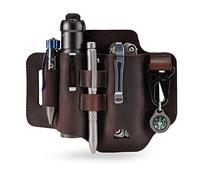 VIPERADE PJ35 EDC Gaine en Cuir Gaine Multi-Outils avec 3 Poches, étui à Outils Gaine de Ceinture de Couteau Gaine de Lampe de Poche pour multioutils/Gaine de Couteau pour Leatherman-Brun