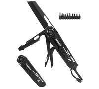 VIPERADE VAK4/VAK5 Couteau de poche multifonction EDC avec 11 embouts de tournevis, verrouillage de sécurité, ciseaux à ressort, étui durable pour extérieur, camping, pêche, survie, randonnée