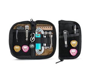 VIPERADE VE22 Sac À Outils EDC Avec 4 Poches Et 5 Compartiments Élastiques, Organiseur De Poche Multifonction Avec Surface Scratch (Noir)