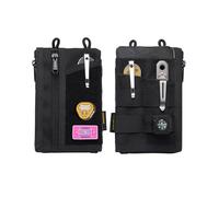 VIPERADE VE38 - Pochette EDC Slim avec Zone pour Patch DIY, Portefeuille Minimaliste pour Homme, Organiseur EDC pour multitools (Noire (SD))