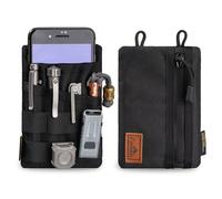 VIPERADE VE4 Organisateur de Poche pour Hommes, Organisateur de Poche en Nylon, équipement EDC, Restez organisé, Lampe de Poche, Stylo（Noir）