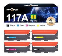 VIPGOOD 117A Cartouches de Toner Compatible pour HP 117A W2070A Toner pour Color Laser MFP 179fnw 178nw 178nwg 179fwg 150a 150w 150nw W2070A W2071A W2072A W2073A (Noir Cyan Jaune Magenta, 4-Pack)