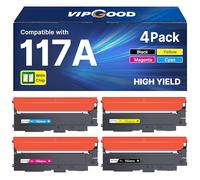 VIPGOOD 117A Cartouches de Toner Compatible pour HP 117A W2070A Toner pour Color Laser MFP 179fnw 178nw 178nwg 179fwg 150a 150w 150nw W2070A W2071A W2072A W2073A (Noir Cyan Jaune Magenta, 4-Pack)