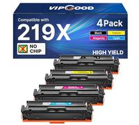 VIPGOOD 219X Toner Compatible pour HP 219X W2190X 219A pour Color Laserjet Pro MFP 3302FDW 3302FDWG 3302SDWG 3202DN 3202DW (Noir Cyan Jaune Magenta, 4-Pack)