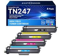 VIPGOOD TN247 TN 243CMYK Cartouches de Toner Compatible pour Brother TN-247 TN243 pour MFC-L3750CDW DCP-L3550CDW MFC-L3770CDW MFC-L3730CDN HL-L3270CDW HL-L3230CDW (Noir Cyan Jaune Magenta, Pack de 4)