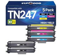 VIPGOOD TN247 TN-243CMYK Cartouches de Toner Compatible pour Brother TN247 TN243 pour DCP-L3550CDW MFC-L3750CDW MFC-L3770CDW MFC-L3730CDN HL-L3270CDW HL-L3230CDW (Noir Cyan Jaune Magenta, Pack de 5)