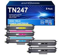 VIPGOOD TN247 TN-243CMYK Cartouches de Toner Compatible pour Brother TN247 TN243 pour DCP-L3550CDW MFC-L3750CDW MFC-L3770CDW MFC-L3730CDN HL-L3270CDW HL-L3230CDW (Noir Cyan Jaune Magenta, Pack de 5)