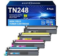VIPGOOD TN248 TN-248CMYK Toner avec puce compatible pour Brother TN 248 TN248XL TN-248 pour MFC-L3740CDW DCP-L3560CDW MFC L3760CDW DCP-L3520CDW HLL3240CDW HL-L3220CW (Noir Cyan Jaune Magenta, 4-Pack)