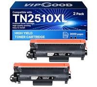 VIPGOOD Toner TN2510 TN2510XL TN 2510XL TN-2510 XL Compatible avec Brother HL-L2400DWE HL-L2400DW HL-L2445DW DCP-L2627DWE MFC-L2800DW DCP-L2660DW MFC-L2860DWE (2 Noir)