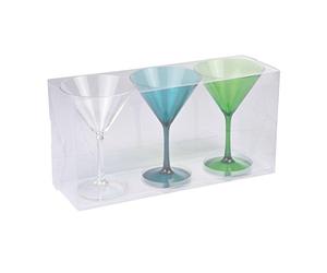 Viphome 6VAI812F Lot de 3 Verres à Cocktail Acrylique Multicolore 16 cm
