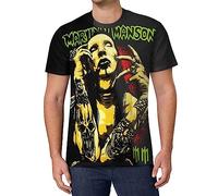 Viplili Marilyn Music and Manson Chemise Homme à Manches Courtes Confortable Col Rond Unisexe T-Shirt de Mode, Noir , 3XL