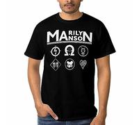 Viplili Marilyn Music and Manson T-shirt confortable à manches courtes pour homme Col rond, Noir , M