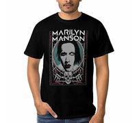 Viplili Marilyn Music and Manson T-shirt confortable à manches courtes pour homme Col rond, Noir , S
