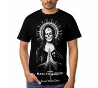 Viplili Marilyn Music and Manson T-shirt confortable à manches courtes pour homme Col rond, Noir , S