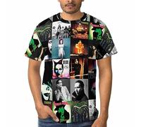 Viplili Marilyn Music and Manson T-shirt confortable à manches courtes pour homme Col rond, Noir , XL