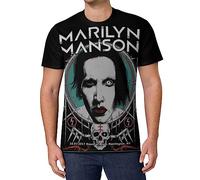 Viplili Marilyn Music and Manson T-shirt confortable à manches courtes pour homme Col rond, Noir , XXL
