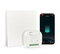 VIPMOON 16A Kit d'interrupteur sans fil Auto-alimente, 100V-240V Interrupteur Intelligentes WiFi et Télécommande va et vient sans fil, Compatible avec Alxea et Google Assistant,sans pile