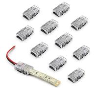 VIPMOON Connecteur Ruban LED 2 Broches 8mm, 10PCS Raccord Ruban LED 2 broches pour Bande LED SMD 5050/3528 Couleur Unique Imperméable,Connecteurs rapides pour bandes et câbles LED