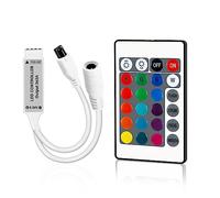 VIPMOON DC 5V-24V LED Controller avec 24 Touches Telecommande LED Controleur pour Ruban LED RGB 5050 3528. Vitesse/Luminosité/Couleur/Scène Réglable