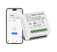 VIPMOON Interrupteur Connecté WIFI 16A, Interrupteur sans fil 100V-240V, Module Smart Switch compatible avec Alexa/Google Home, Contrôle à Distance/Commande vocale/Fonction de temporisation