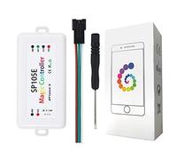 VIPMOON SP105E Contrôleur de Bluetooth LED DC 5V-24V pour Bande LED IC WS2811 WS2812 WS2801 LPD6803,iOS/Android APP Contrôleur 200 modes,DIY pour ajuster Couleur,Eclat,Vitesse,facile à utiliser.