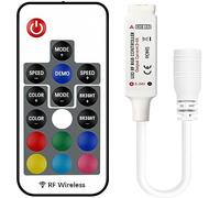 VIPMOON Télécommande sans Fil 17 Touches et Controleur RF RGB LED DC 5V-24V | Pour contrôler à Distance Les Bandes LED 5050 3528 RGB