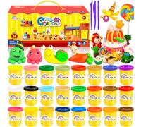 VIPNAJI 24 Pots de Pate A Modeler, Coloré, 50 g chacun, avec accessoire pate a modeler, cadeau pour filles garçons