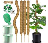 VIPNAJI 4 Pièces Tuteur Plante Grimpante sur Piquet de Plante 70cm, Support de Plante Tuteur de Coco Pliable Poteau de Croissance de Plantes Grimpantes pour Maison Jardin Intérieur Plante Monstera