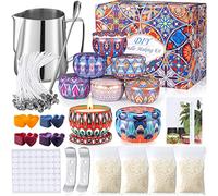 VIPNAJI Kit de Fabrication Bougies Cire Bricolage,DIY Bougies, Parfumées,mèches Bougie,Pot Fabrication,boîtes Autocollants mèche, colorant couleur, Noire,Jaune, Taille unique